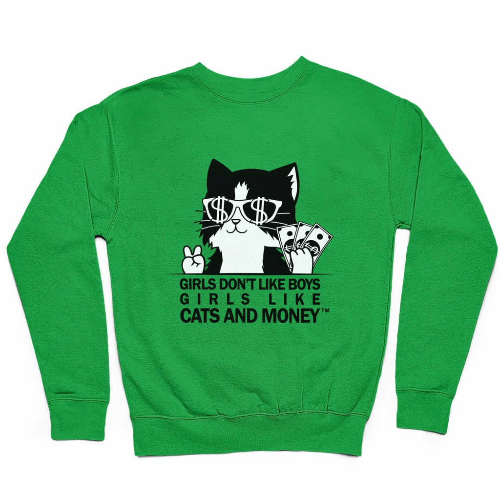 Bright Green Kitty Cat Sweatshirt