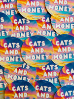 *NEW!* Cats And Money Sticker - Sunset Sky