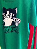 Unisex Kitty Cat Tee - Holly Green