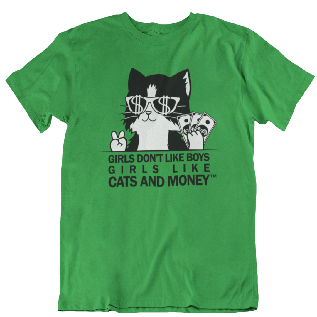 Unisex Kitty Cat Tee - Holly Green