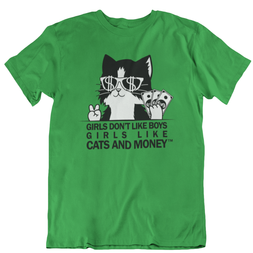 Unisex Kitty Cat Tee - Holly Green