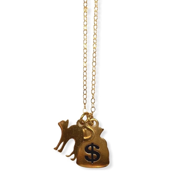 Cats And Money Necklace