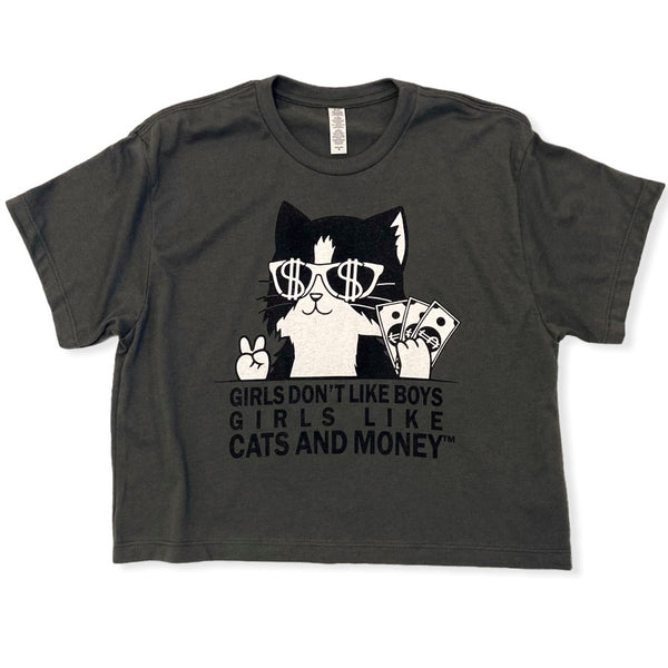 Kitty Cat Crop Top - Charcoal Gray – Cats And Money