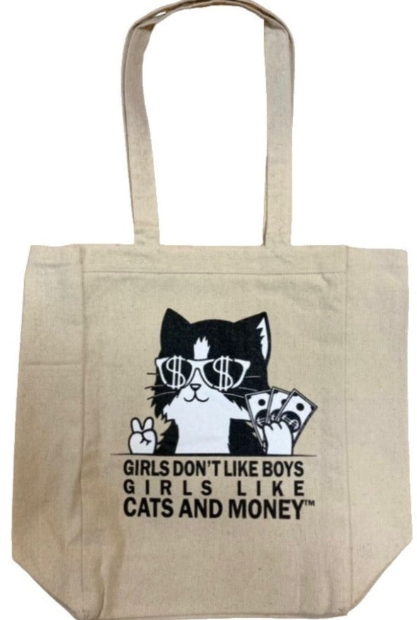 Canvas Kitty Cat Tote Bag